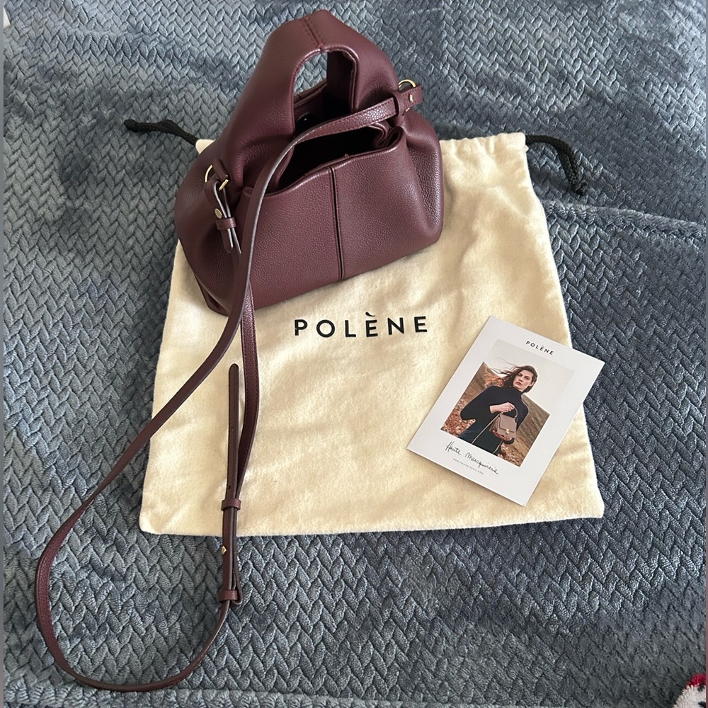 Authentic Polene Numero Neuf Mini bag in Bordeaux